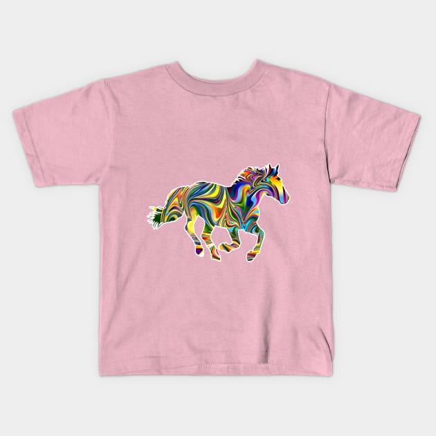 colorful horse Kids T-Shirt by KHMISSA ART